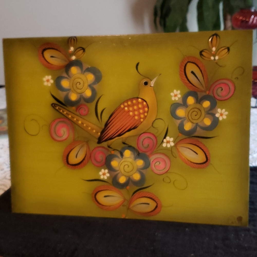 Perez Painted Bird Wall Hanging.